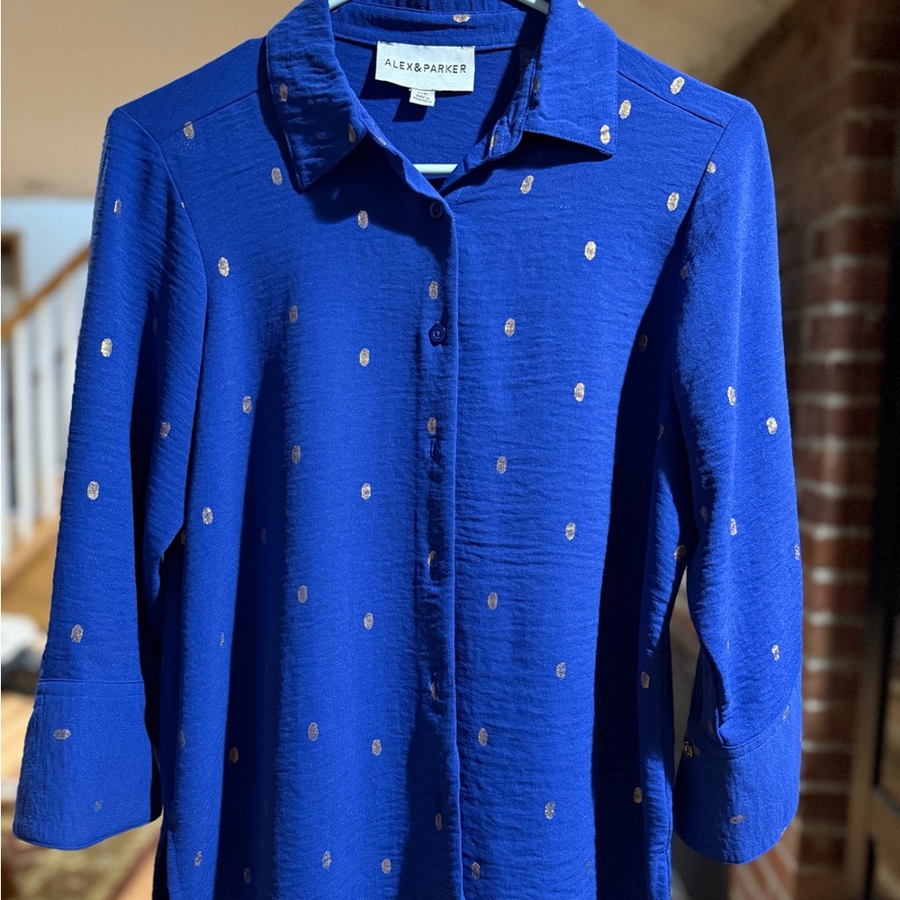 Parker Royal Blue Shirt with Gold Accents